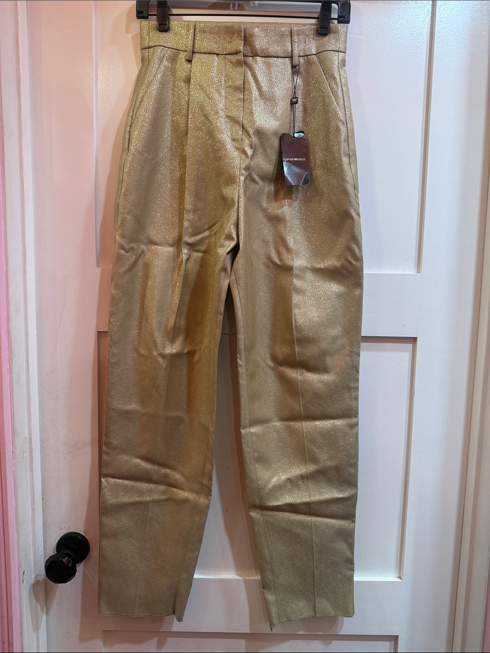 Emporio Armani Metallic Gold Wool Dress Pants (NWT)